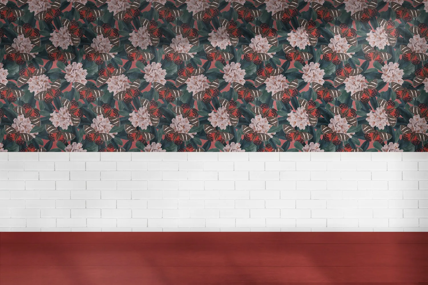 Botanical wallpaper design for residential interior