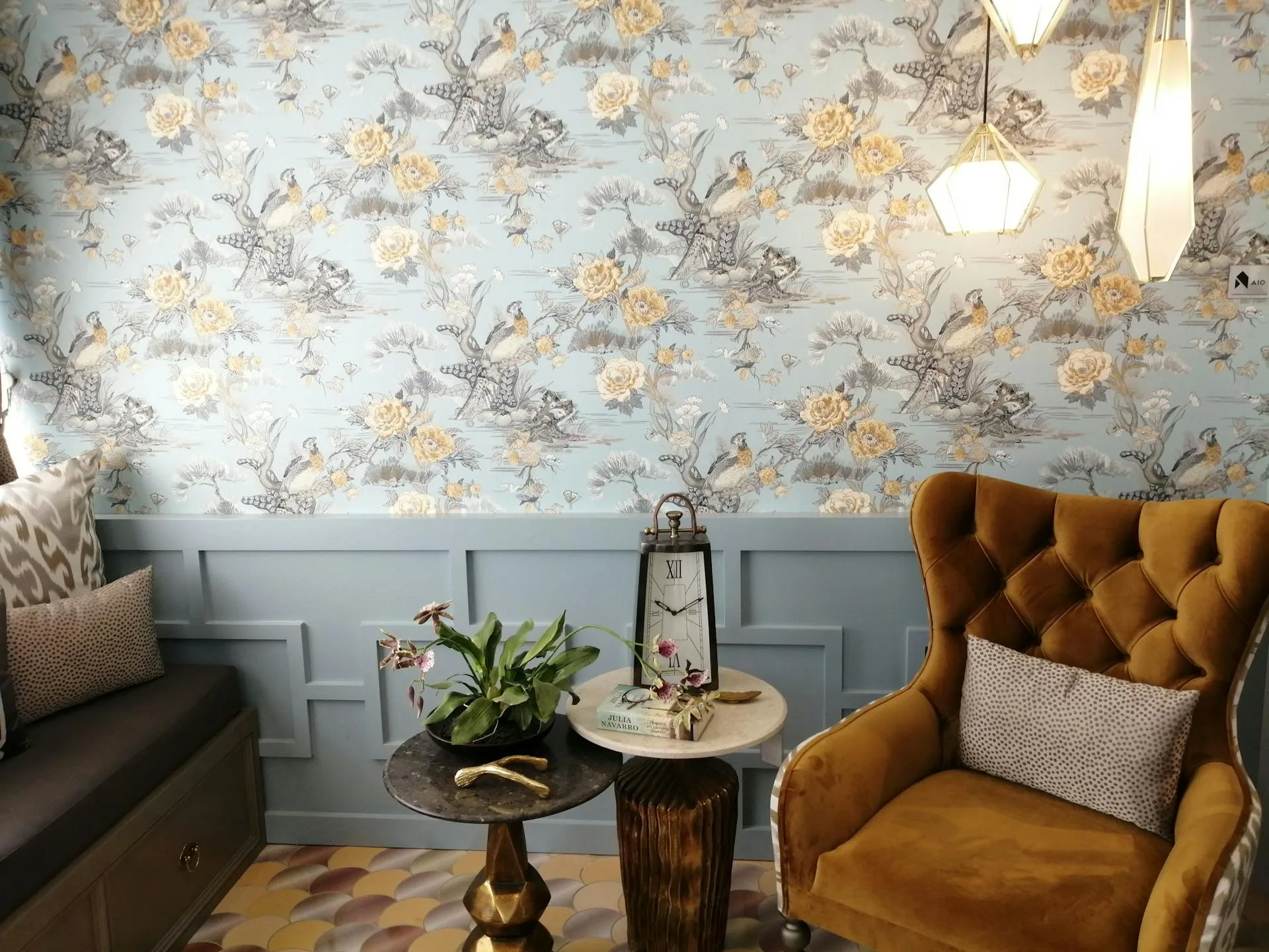 Contemporary wallpaper installation in Santa Clarita, CA family home